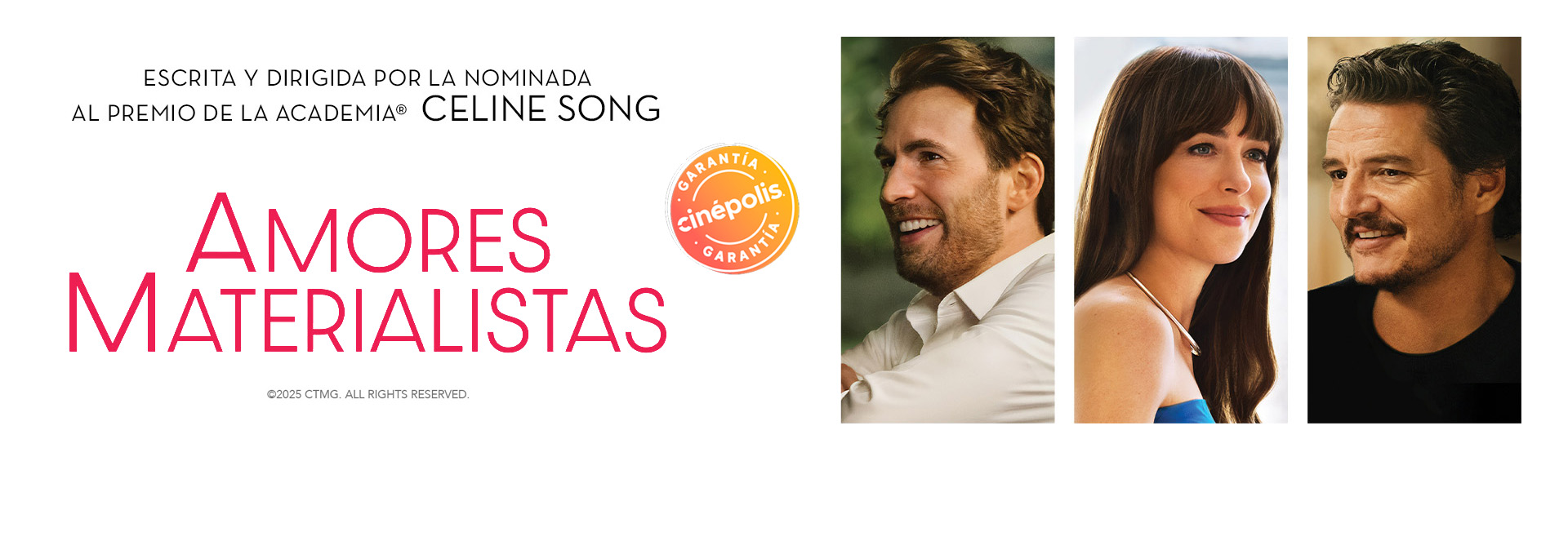 Banner Amores Materialistas | Garantía Cinépolis