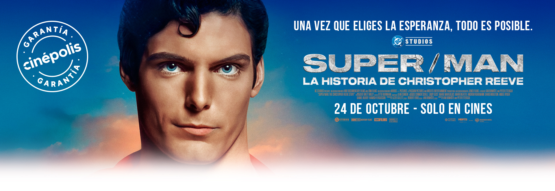 Banner Superman: La historia de Christopher Reeve | Garantía Cinépolis