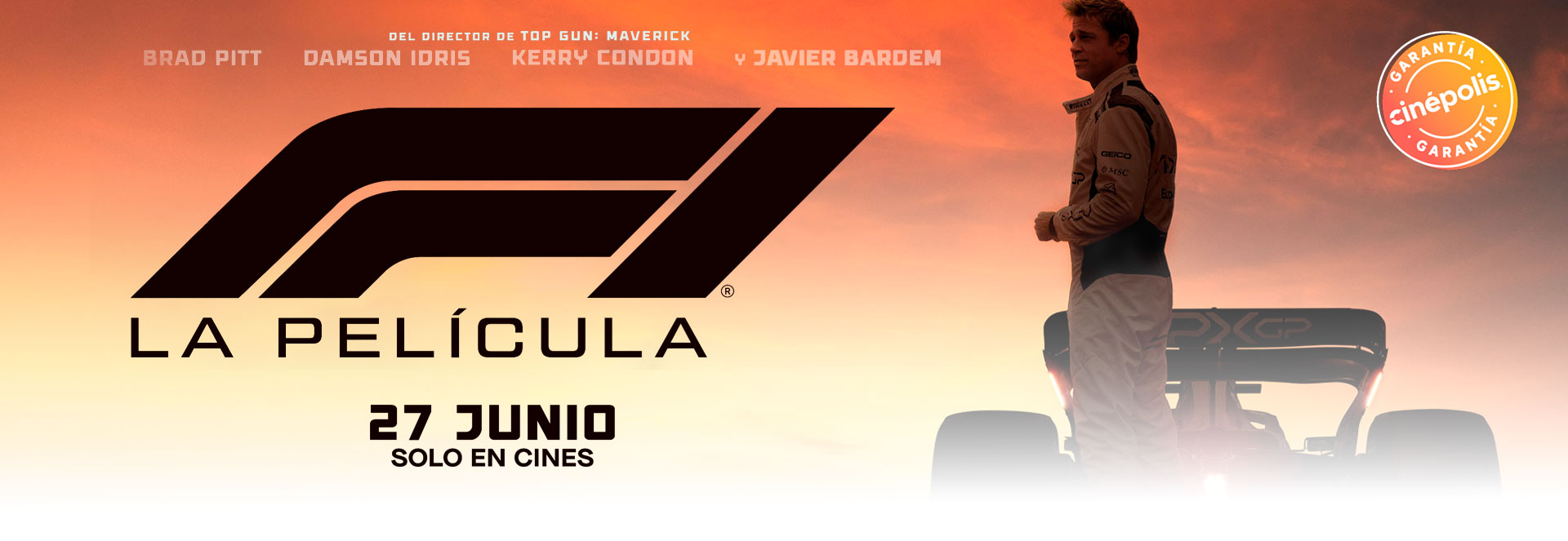Banner F1: La película | Garantía Cinépolis