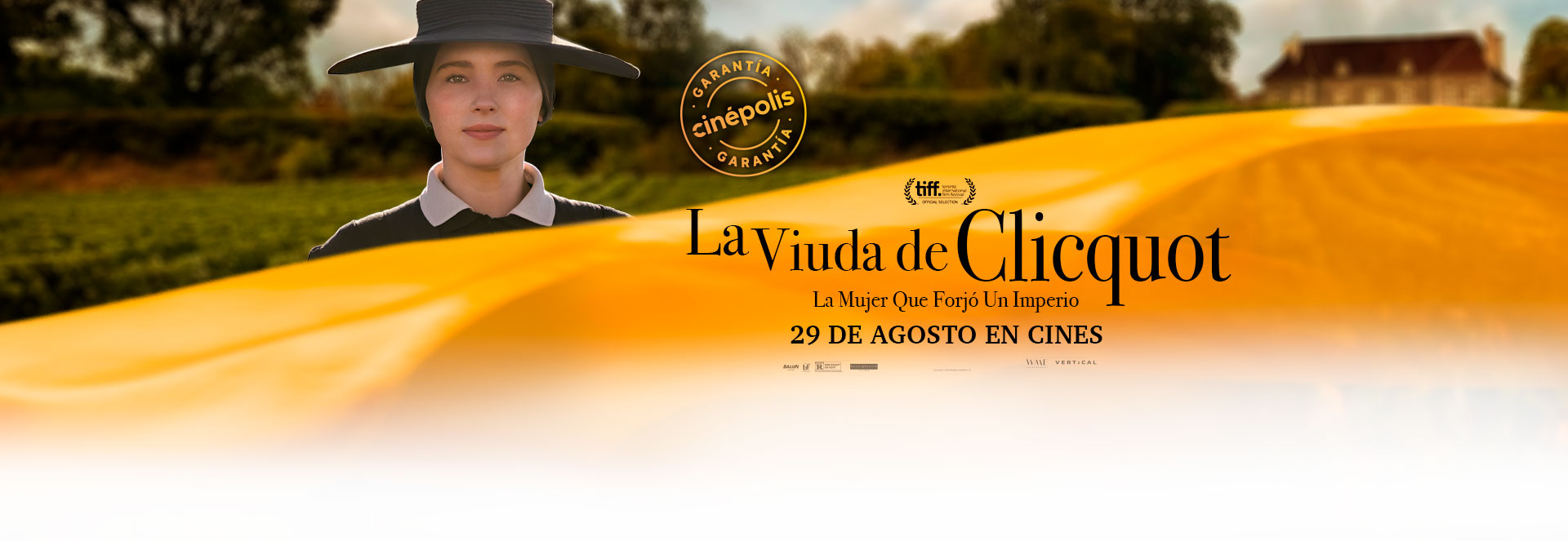 Banner La Viuda de Clicquot | Garantía Cinépolis